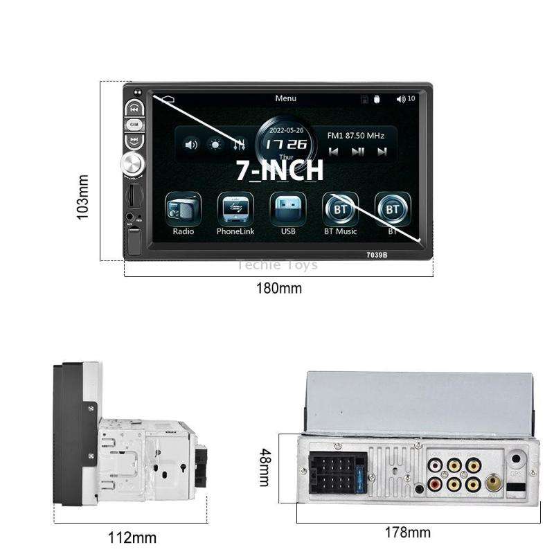 A3061 7 Inches MP5 Bluetooth Player Universal Wired CarPlay Reversing Image Integrated, Style: Stand