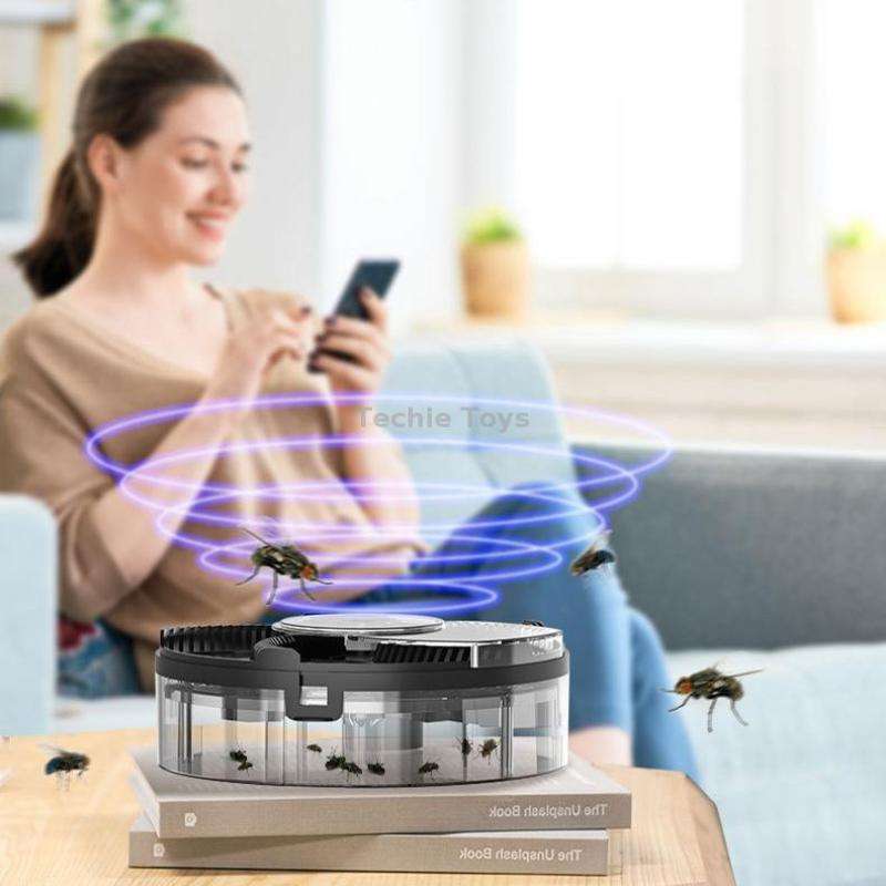 S008 Automatic Fly Killer Silent USB Household Fly Trap, Spec: Charging Type (Black)