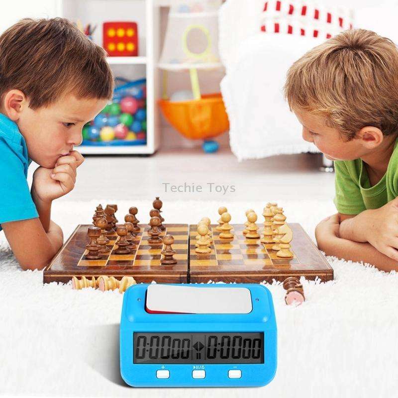 HQT101 Plastic Chess Clock Go Chess Timer(Red Wine)