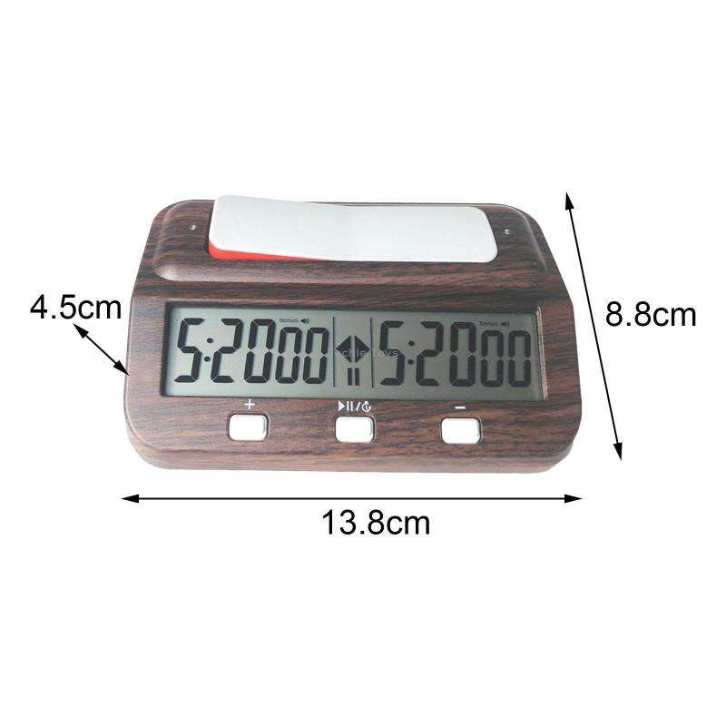 HQT101w Plastic Chess Clock Go Chess Timer(Wood Grain)