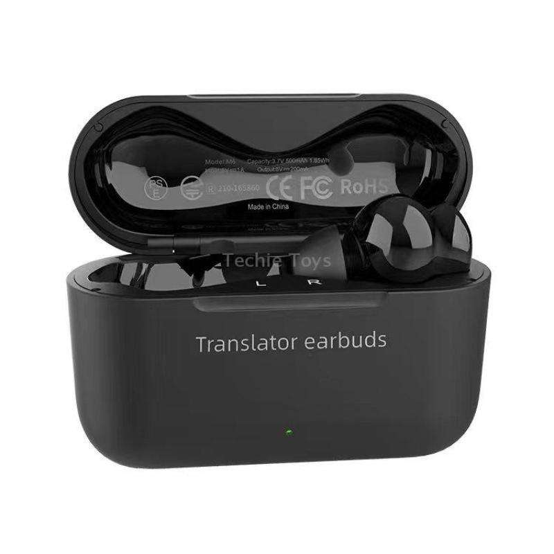 M6 Multi-country Mutual Translation Smart Bluetooth Translation Earphone Supports 127 Languages (Bla