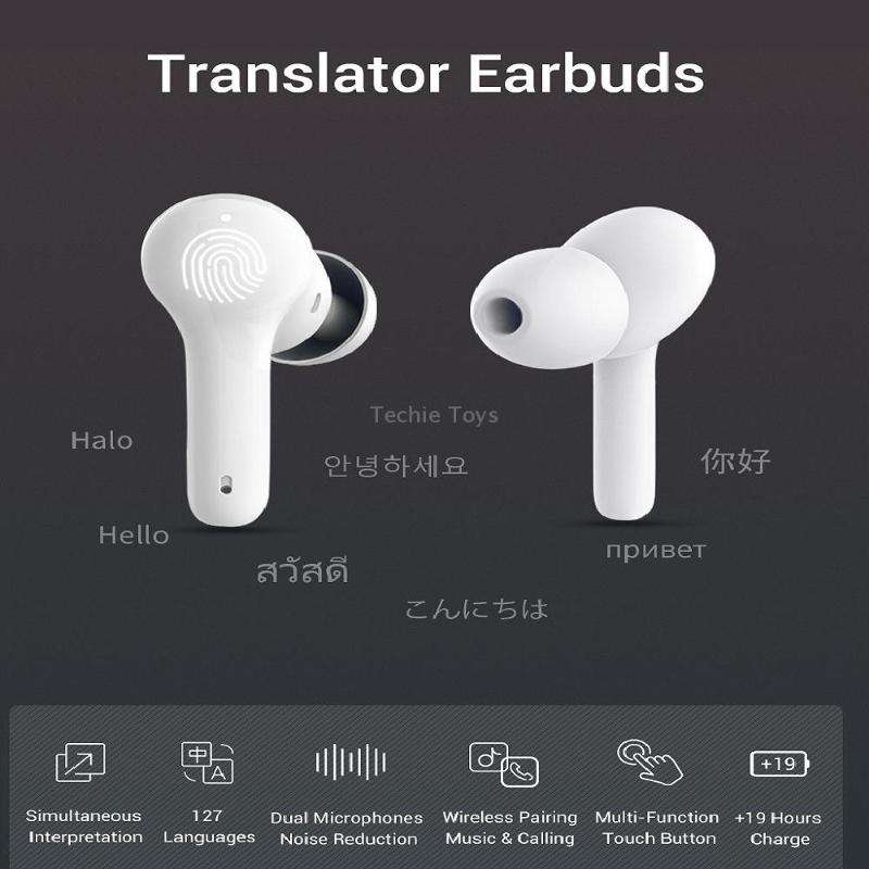 M6 Multi-country Mutual Translation Smart Bluetooth Translation Earphone Supports 127 Languages (Bla