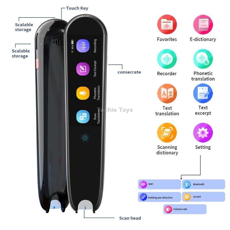 X2 International Version Multilingual Translation Pen Offline Learning Scanning Pen 112 Languages(Bl