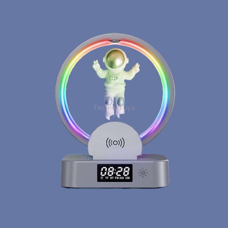 Y-558 Magnetic Levitation Astronaut TWS Bluetooth Speaker With RGB Light,Style: Silver Wireless Char