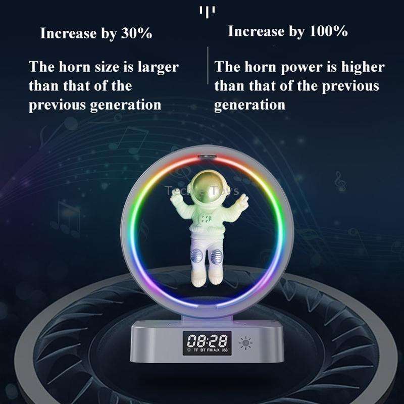 Y-558 Magnetic Levitation Astronaut TWS Bluetooth Speaker With RGB Light,Style: Silver Wireless Char