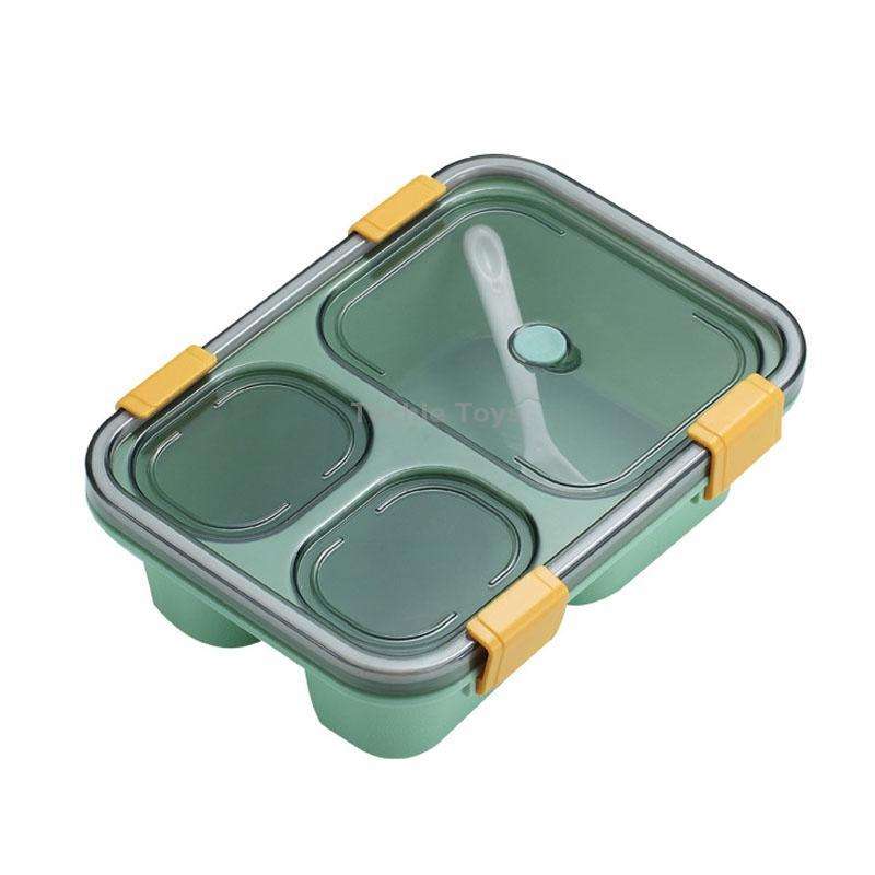 Sealed Compartment Microwave Plastic Lunch Box Portable Student Lunch Plate, Specification: 850ml (G