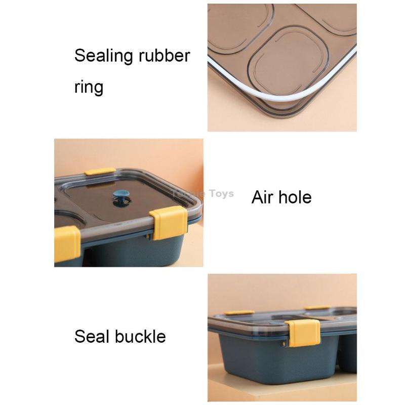 Sealed Compartment Microwave Plastic Lunch Box Portable Student Lunch Plate, Specification: 850ml (G