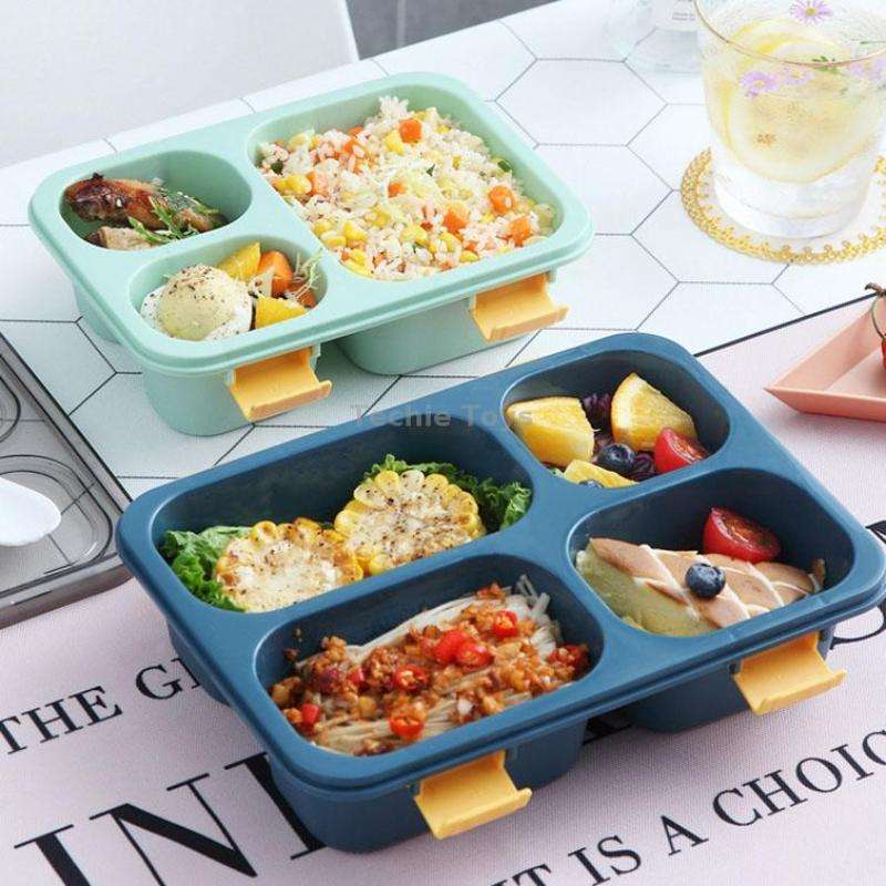 Sealed Compartment Microwave Plastic Lunch Box Portable Student Lunch Plate, Specification: 850ml (G