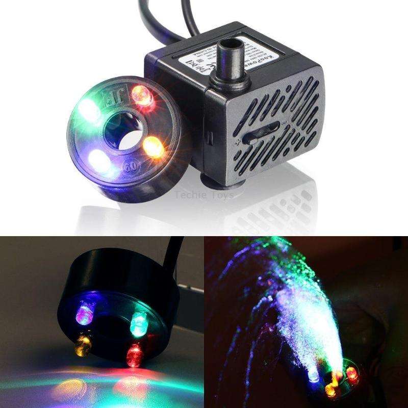 3W 4 Light Silent Aquarium Fish Tank Filtration Submersible Pump Fountain Water Pump EU Plug