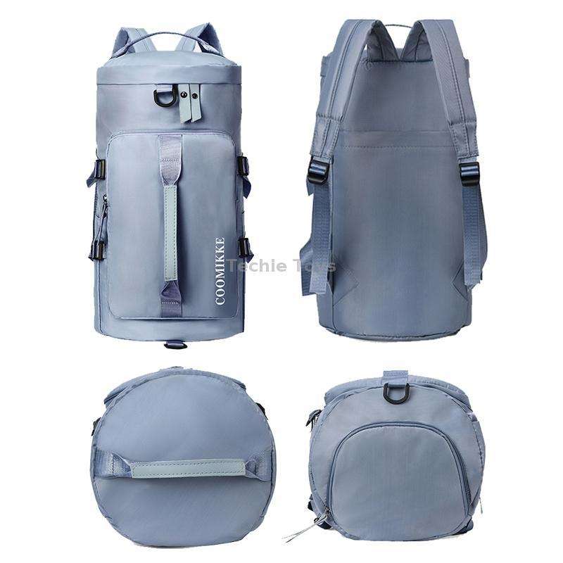 Multifunctional Travel Backpack Large Capacity Portable Drum Bag Sports Bag(Blue)