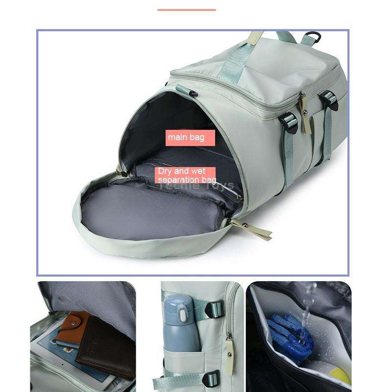 Multifunctional Travel Backpack Large Capacity Portable Drum Bag Sports Bag(Blue)