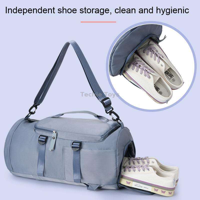 Multifunctional Travel Backpack Large Capacity Portable Drum Bag Sports Bag(Blue)