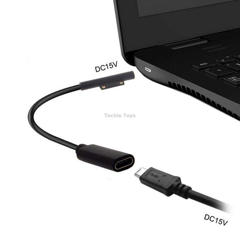 Type-C / USB-C Mother Rotary Seeder Tablet Power Charging Cable For Microsoft Surface Pro 5 / 6, Siz