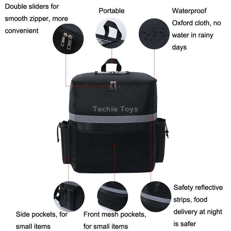 RH848 Takeaway Box Shoulder Insulation Delivery Box Rider Errand Delivery Backpack(Black)