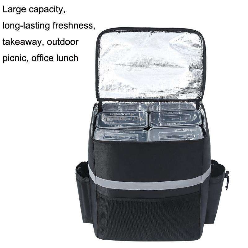 RH848 Takeaway Box Shoulder Insulation Delivery Box Rider Errand Delivery Backpack(Black)