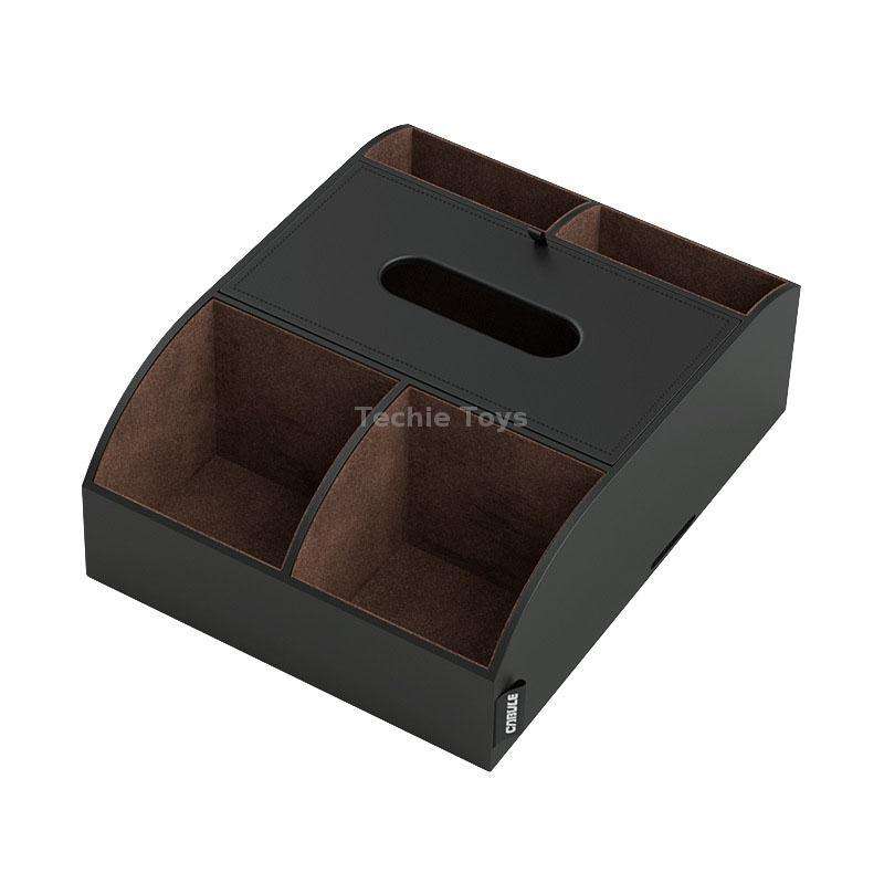 Car Armrest Box Multifunctional Tissue Storage Box Central Control Multi-compartment Rack(Black)