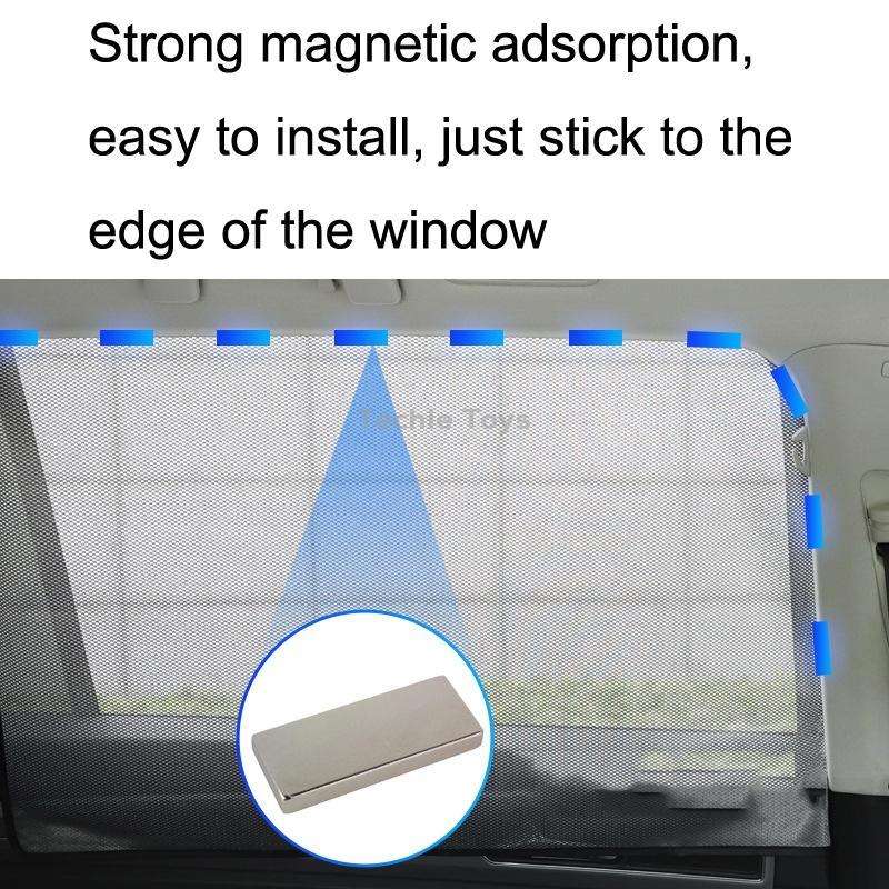 Car Sunshade Magnetic Iron Reflective Mesh Gauze Sunscreen Heat Insulation Sunshade Baffle(Rear Wind