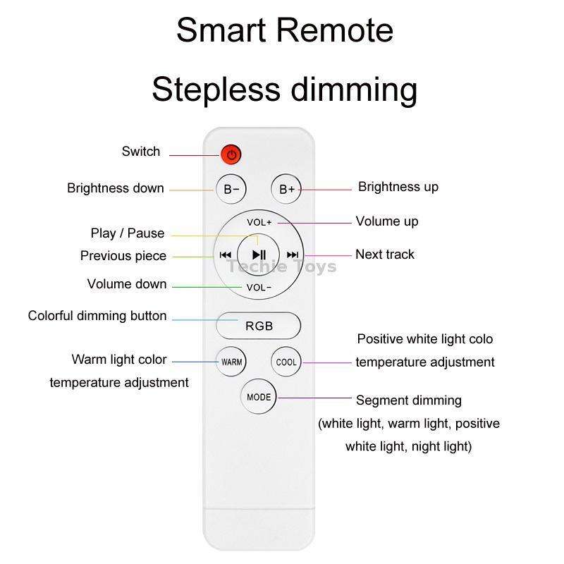 Remote Control Bluetooth LED Ceiling Lamp RGB Music Rhythm Color Changing Lamp, Dimensions: 26cm