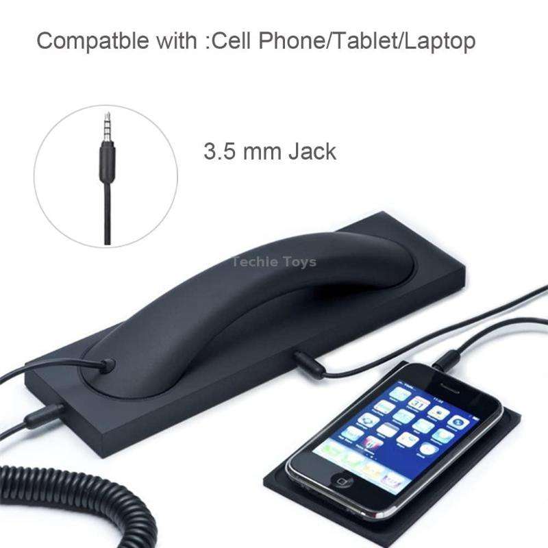 3.5mm Universal Office Mobile Phone Retro External Headset Mobile Phone Handset(White)