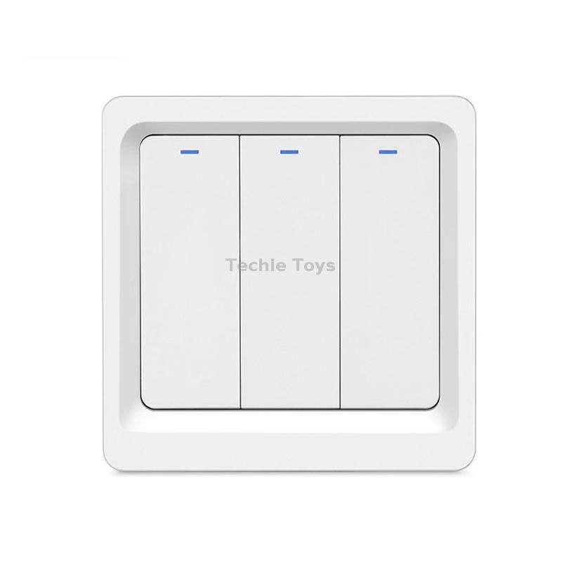Tuya ZigBee Smart Single-fire Zero-fire Sharing Switch Phone Control Voice Panel EU Plug, Spec: 3 Bu