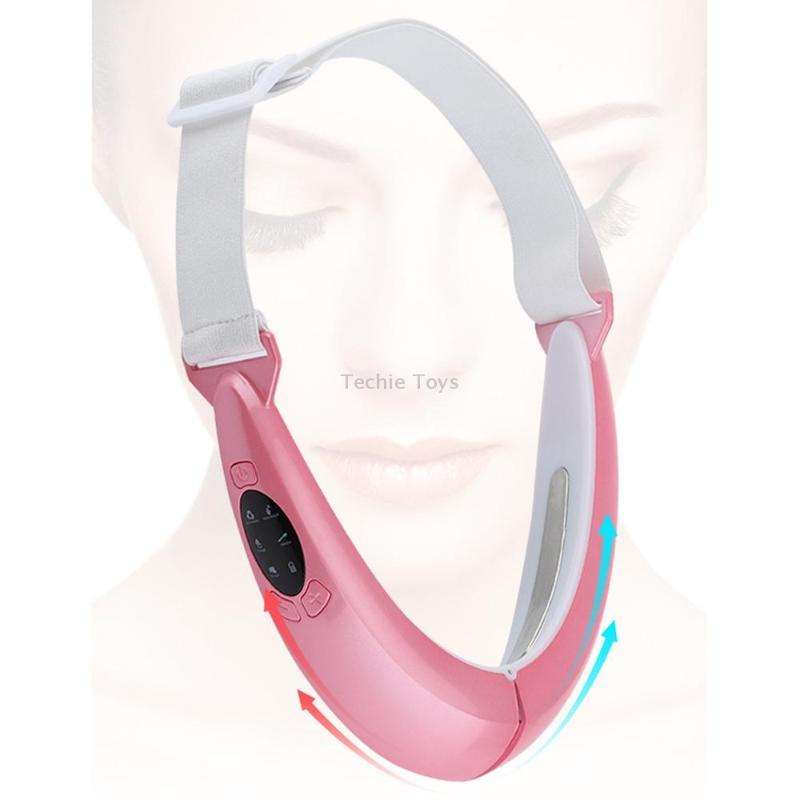 106892 EMS Microcurrent Red and Blue Light Massage Face-Lifting Instrument(Pink)