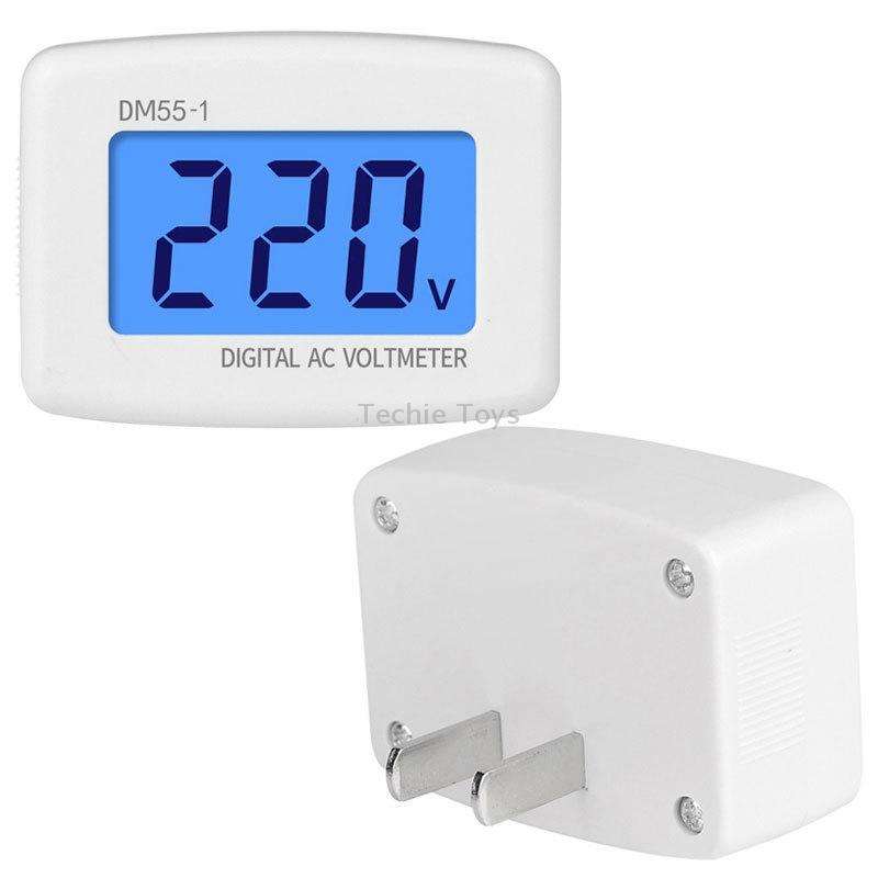 DM55-1 AC 110V- 220V LCD Digital Voltmeter Voltage Tester Detector Meter US Plug