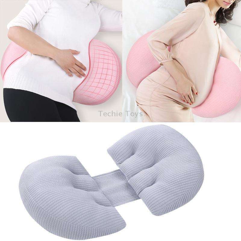 Pregnant Waist Support Cotton Pillow Side Sleepers Cushion Removable and Washable Abdomen Pillow(Gra