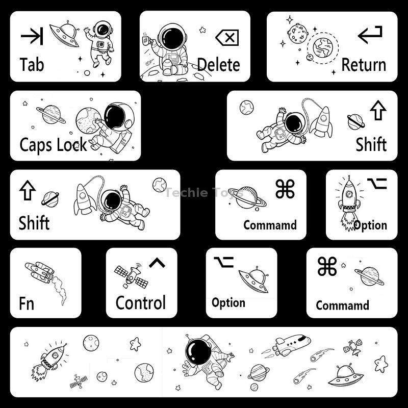 for Macbook Air 13.3 inch 5pcs Laptop Keyboard PVC Sticker(Astronaut)