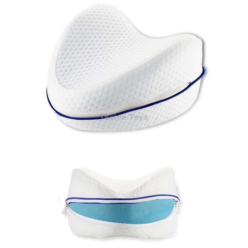 Body Memory Cotton Leg Pillow Sleeping Orthopedic Sciatica Back Hip Joint for Pain Relief(Blue Inner