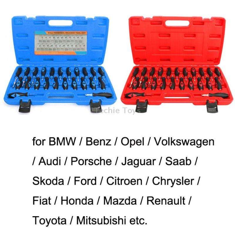 23pcs/set For Audi Terminal Remover Car Wiring Harness Plug Unlocker Pin Extractor(Red)