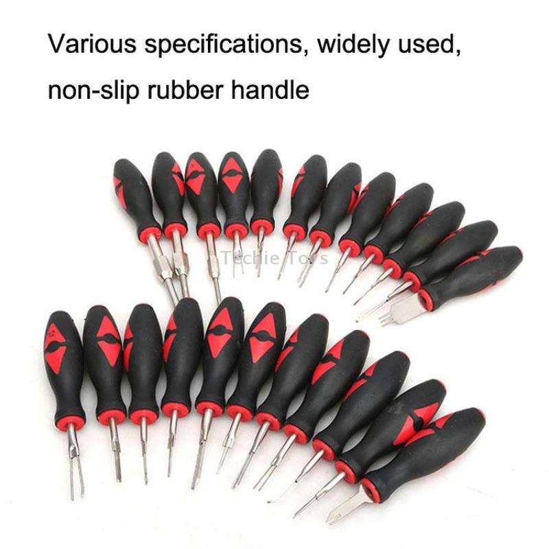 23pcs/set For Audi Terminal Remover Car Wiring Harness Plug Unlocker Pin Extractor(Red)