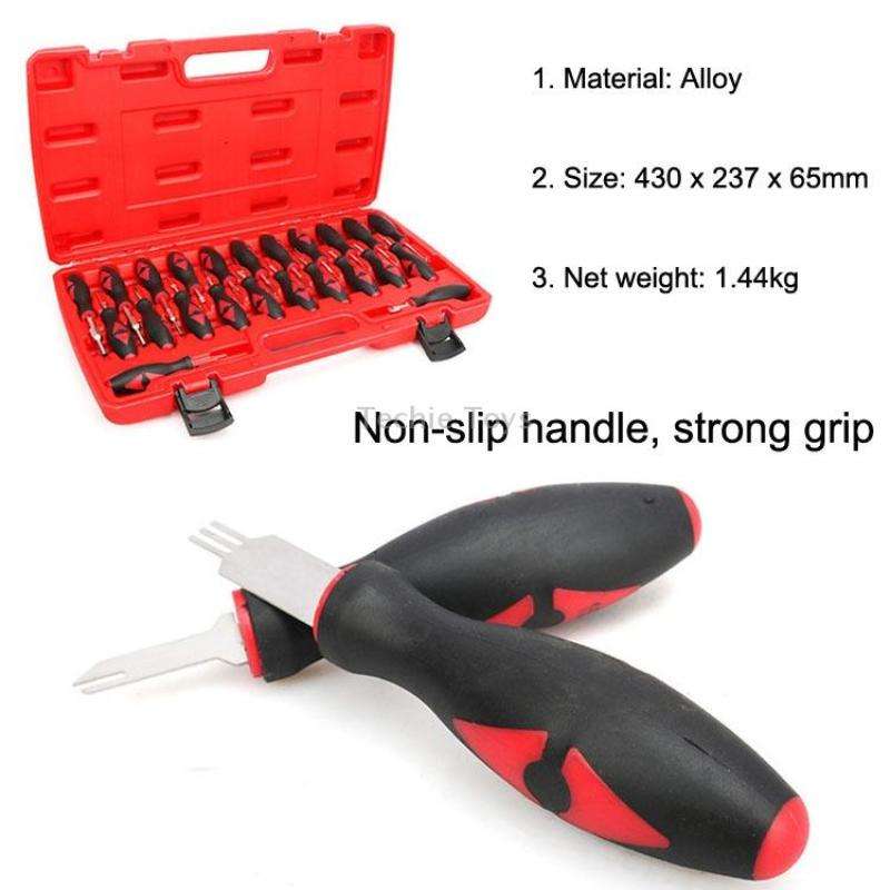 23pcs/set For Audi Terminal Remover Car Wiring Harness Plug Unlocker Pin Extractor(Red)