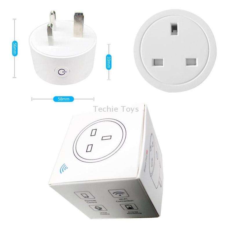 Tuya Smart App Wifi Smart Socket Phone Remote Timing Voice Switch Supports Alexa UK Plug, Style: 20A