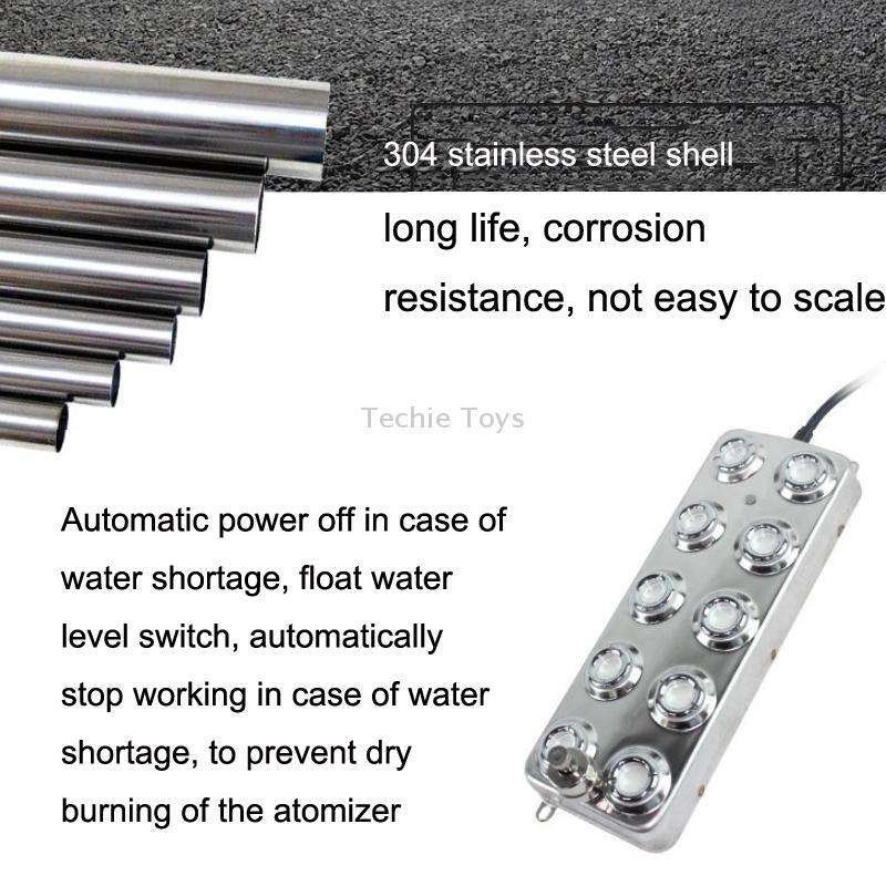 Ultrasonic Atomization Accessories 10 Heads Fog Maker Landscape Large Fog Volume Humidifier Atomizat