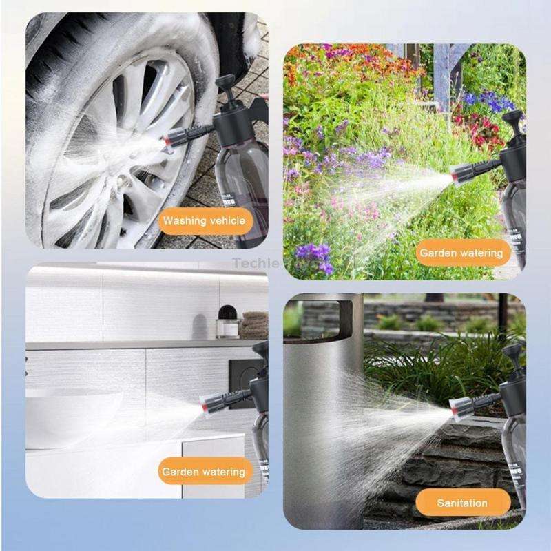 2L Foam Sprayer Pressure Spray Bottle for Car Washing Plants Watering Fertilizing(Black)