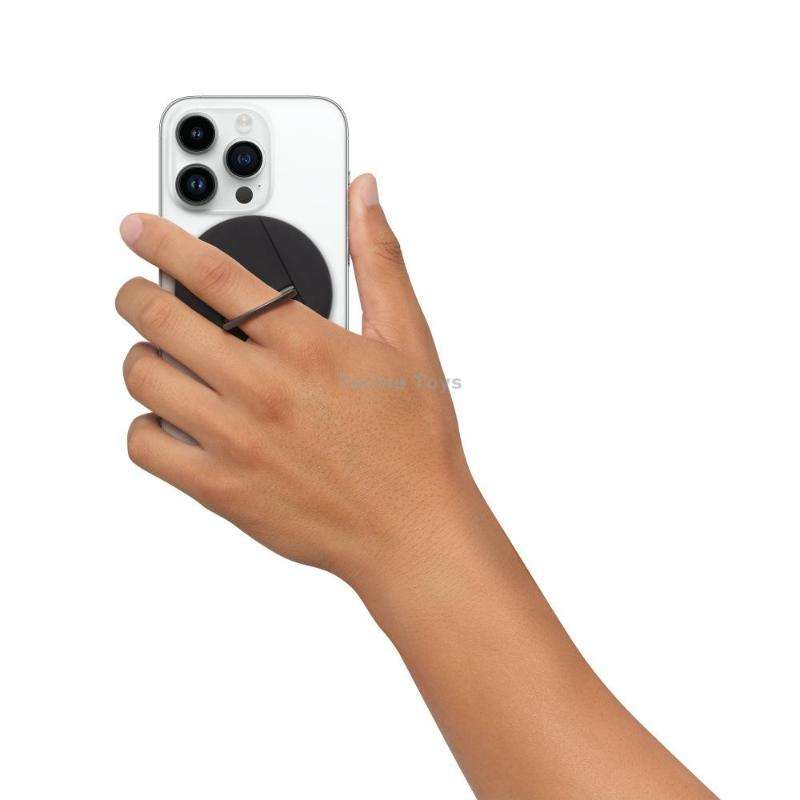 Magnetic Finger Ring Holder For MagSafe Phone MacBook Camera Mount Stand(Black)