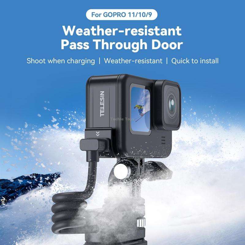 For GoPro Hero11 Black / HERO10 Black /9 Black TELESIN Weather-resistant Side Cover Easy Removable C