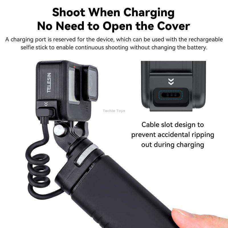 For GoPro Hero11 Black / HERO10 Black /9 Black TELESIN Weather-resistant Side Cover Easy Removable C