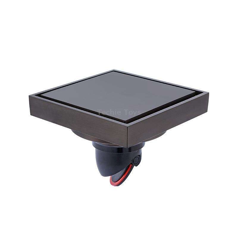 Bathroom Large Displacement Anti-odor Floor Drain, Style: K8016 Gray+Black Straight Row