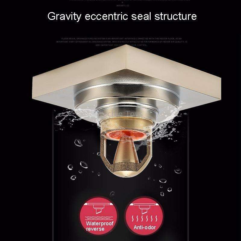 Bathroom Large Displacement Anti-odor Floor Drain, Style: K8016 Gray+Black Straight Row
