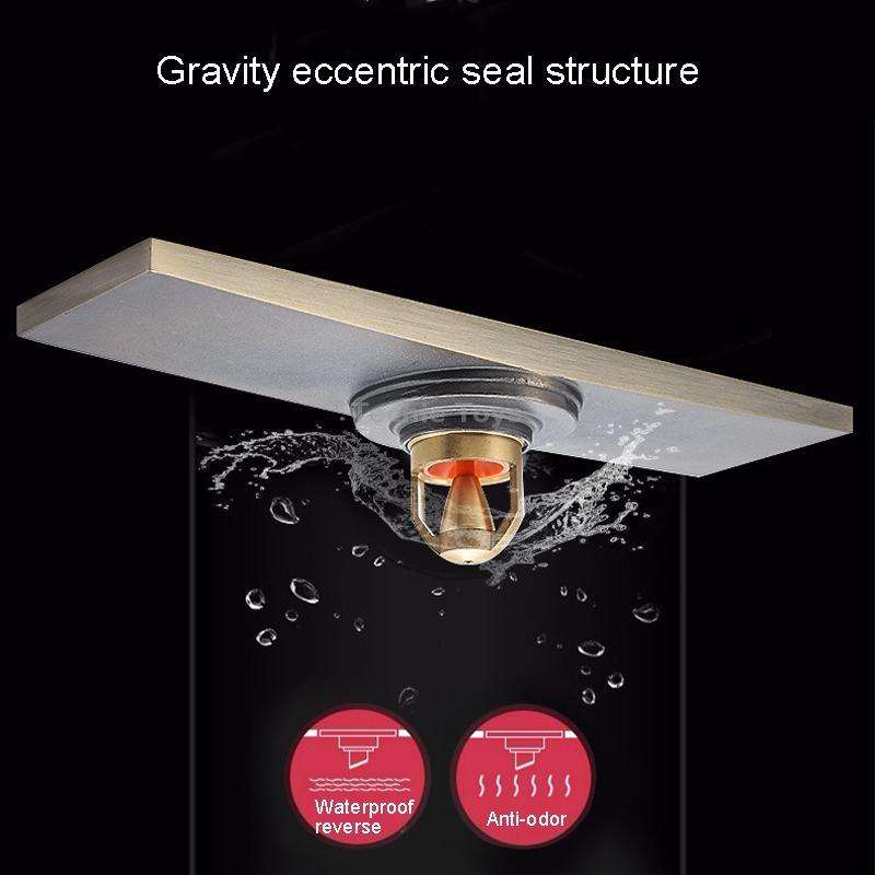 8x30cm Extended Full Copper Strip Floor Drain, Style: K8035 Nickel Brushes+5.5 Deep Water Seal