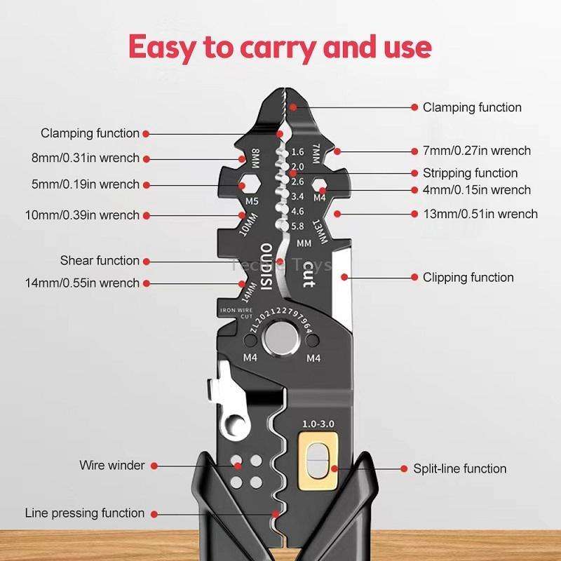 25 In 1 Electrician Multipurpose Wire Stripper(Black)