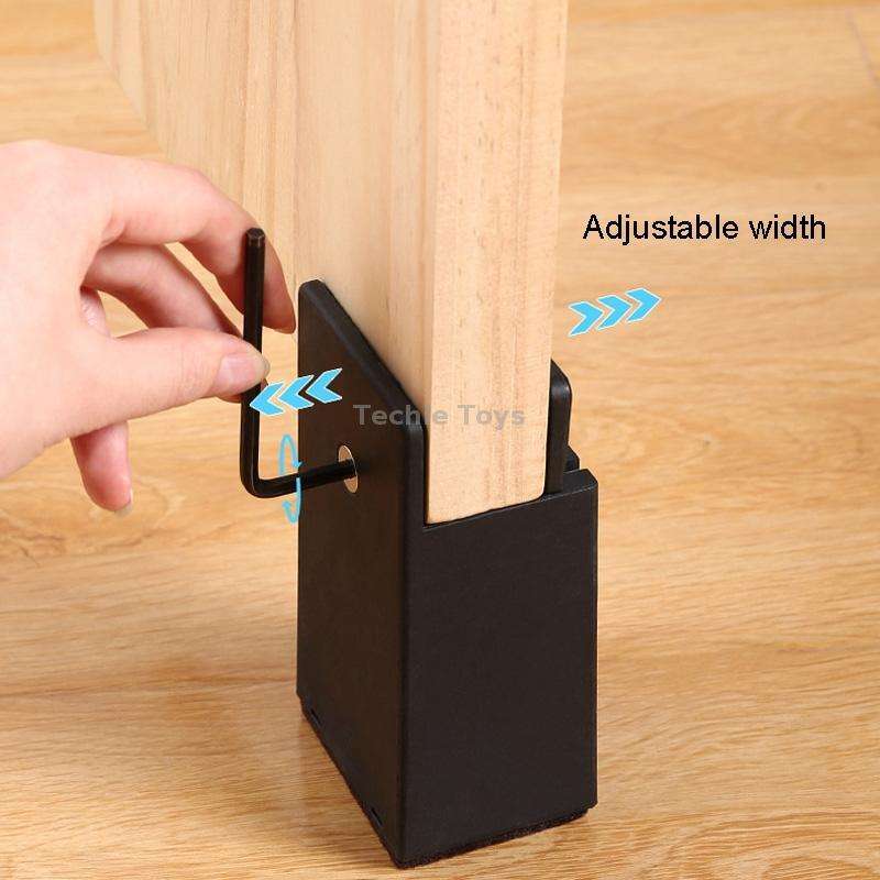 4pcs/set Adjustable Furniture Heightening Feet Pad, Size: 50mm High(Black Widened Plywood Type For 1