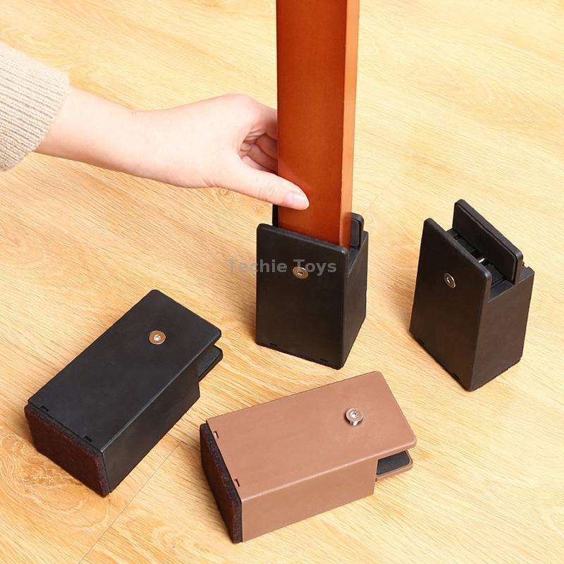4pcs/set Adjustable Furniture Heightening Feet Pad, Size: 50mm High(Black Widened Plywood Type For 1