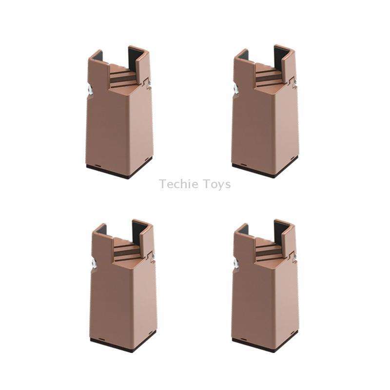 4pcs/set Adjustable Furniture Heightening Feet Pad, Size: 75mm High(Brown Clip Chair Foot For 22-42m