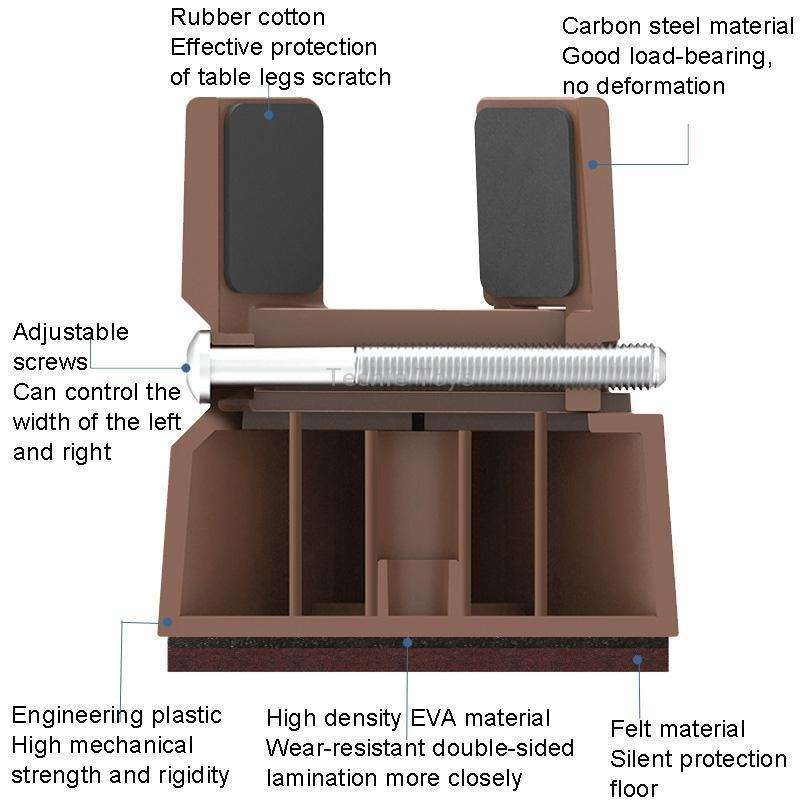 4pcs/set Adjustable Furniture Heightening Feet Pad, Size: 75mm High(Brown Clip Chair Foot For 22-42m