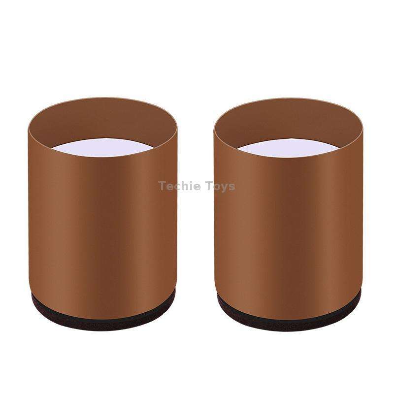 2pcs/set Furniture Carbon Steel Wraparound Heightening Foot Pad, Style: Round 4x5cm (Brown)