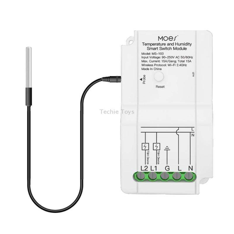 WiFi Switch Module+Temperature Probe Tuya Dual-way Temperature and Humidity Switch Timer Smart Switc