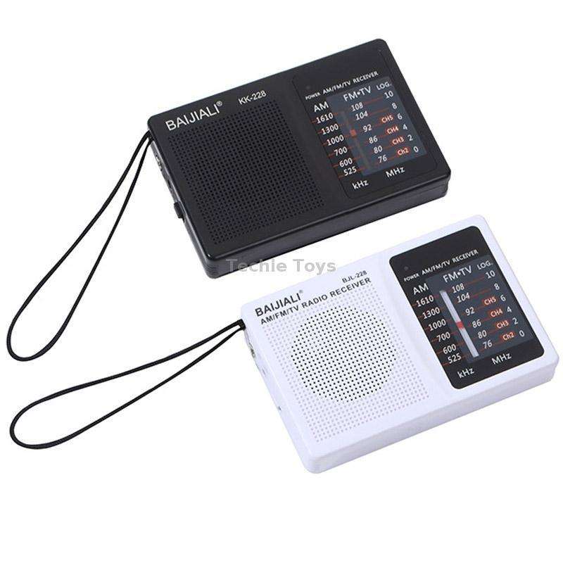 BAIJIALI BJL228 Retro Portable Two Band FM AM Radio Built-in Speaker(Black)