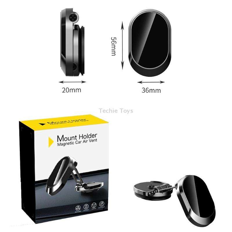 U18 Mini Car Foldable Rotating Magnetic Mobile Phone Navigation Holder(Silver)